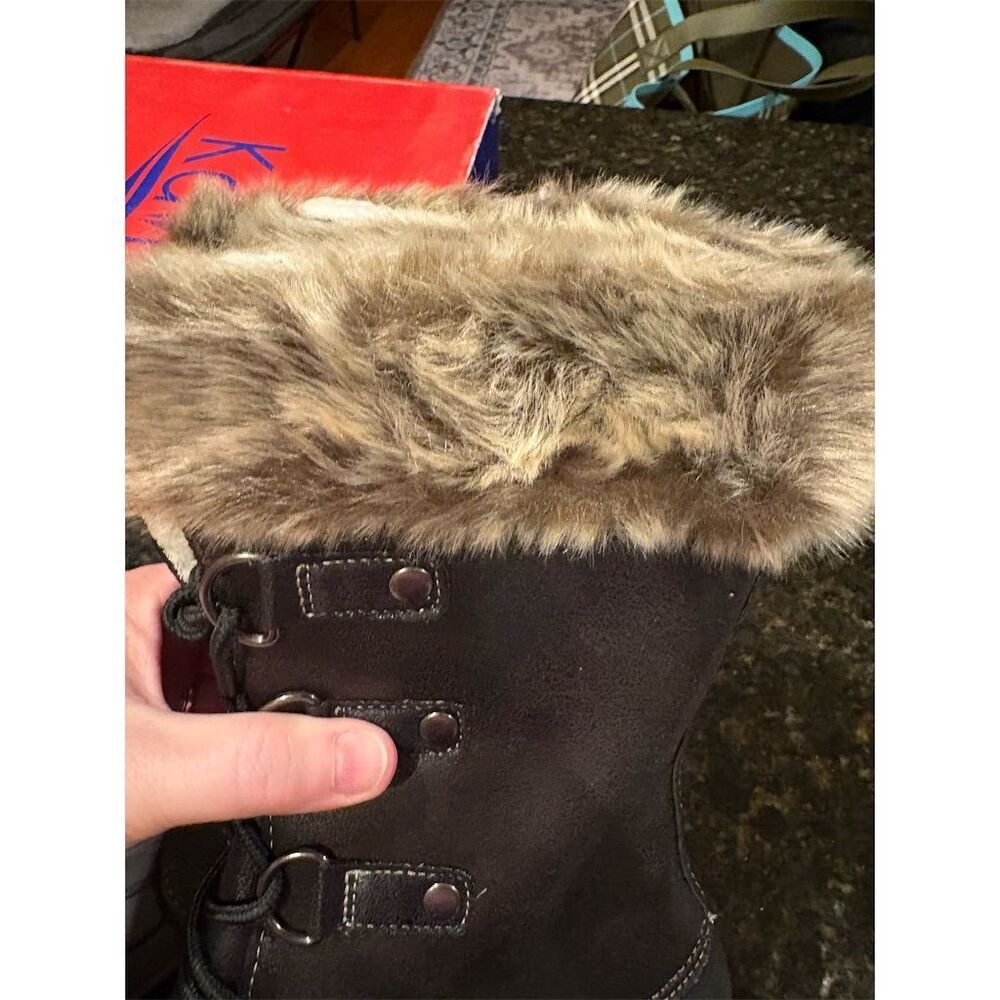 Kali Women's Black Snow Boots Size 8 Fur Lined Waterproof Winter - Picture 5 of 7